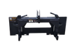 Wolverine 3-point hitch adapter, black steel: quick-attach plate, two lock levers, top-link bracket, lower hitch hooks