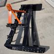 Box blade frame from above, ripper shanks pinned up, orange 3-point hitch and black end plates