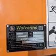 Wolverine data plate, model C-RC42, on the orange housing, with decal graphics beside it