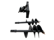 Wolverine hydraulic auger drive on quick-attach frame with 12-inch and 18-inch bits, carbide teeth