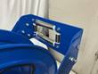 Guide arm of a blue hose reel with two stainless rollers, bolted to the arm bracket