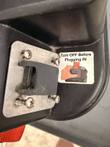 Plug plate on the Kaivac OmniFlex battery box with Turn OFF Before Plugging IN sticker