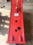Top of the red breaker with lifting strap, tag and housing markings