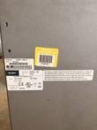 Glory Products data label on gray casing with AC 100-240V rating and a yellow barcode sticker
