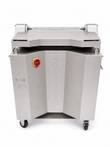 Townsend stainless steel meat tenderizer on casters, front view with red emergency stop