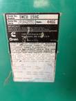 Cummins Onan data plate on the teal transfer switch, 277/480V 3-phase 150A