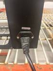 Power inlet and cord on the back of the label dispenser