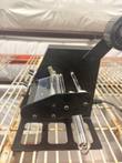 Label feed rollers and guide plate on the dispenser, angled view