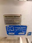 Hinds-Bock data plate with serial 2544 and NSF sticker, above a Food Makers Equipment inventory tag