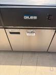 Giles middle unit panel with pump on/off switch and phone label on the cabinet door