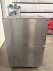 Stainless steel side panels of a double-stacked convection oven
