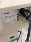 Bio-Rad label on the iCycler iQ optical module, Made in U.S.A., beside data and power connectors