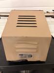 Tan Burrell wrist action shaker housing with vent slots and a data plate listing 115 V, 60 Hz, 1 phase, 2.4 A