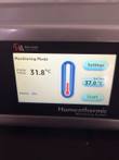 Harvard Apparatus Homeothermic Monitoring System touchscreen showing probe temp 31.8 C and set temp 37.0 C