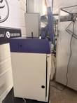 Side view of a UVP GelDoc-It imaging system: white cabinet, purple top, tilted LCD screen and camera hood