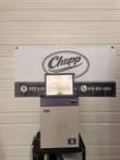 UVP GelDoc-It imaging system on a black cart with a 15-inch screen on top, Chupp Surplus banner behind