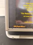 HDI/PulseWave logo on the lower-left screen bezel of the CR-2000 with yellow research-use startup text