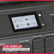 Graphic, LCD display: generator service screen showing hours left for spark plug, oil and air filter, CO sensor