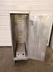 EPCO holding and proofing cabinet with door open, showing rows of pan slides and the heater box at the bottom