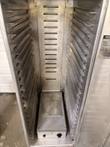 Inside the EPCO cabinet: pan slides on both sides, louvered back panel and heater box with two knobs