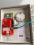 Open control enclosure door showing main circuit board, LCD display, LED light board and shop order label
