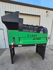 EINGP GF480 trommel screener from the front, hopper, mesh drum and control box on the left
