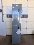 Gray two-section Allen-Bradley Bulletin 2100 motor control center cabinet, doors closed, labeled P-13