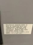 Lubrication label: relubricate bearing every 30 days with Dow Corning DC-44 grease, models T15-9 and T20-9