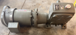 Mitsubishi Super Line motor with brake bolted to a gray Makishinko worm-gear speed reducer, side view