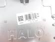 Halo embossed housing panel with barcode label reading HC415D010