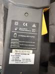 Rear label on the Extech clamp meter: 300V CAT III, 9V battery, JM Test Systems calibration sticker
