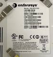 Label on an Enterasys WS-AP3705I access point with model, serial and MAC lines, UL, FCC and CE marks, 48V 0.2A