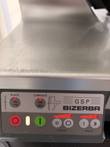 Bizerba GSP control panel: blade and carriage switches, start and stop buttons, stroke and speed keys lit