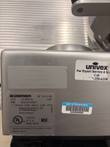 Bizerba SE 12 D US data plate: 120V, 60Hz, single phase, UL and NSF listed, with a Univex service sticker
