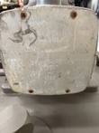 Hydraulic pump data plate stamped 6B10-RM-0-1-I-1, partly worn, with rusted screws