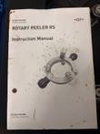 Georg Fischer Rotary Peeler RS instruction manual cover, worn and stained, with ring tool illustration